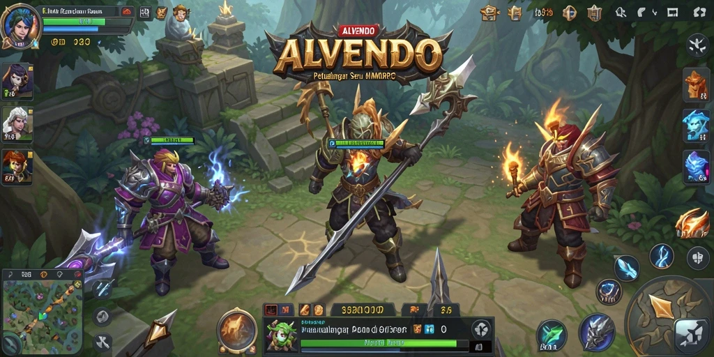Tangkapan layar menampilkan gameplay mendalam dari ALVENDO dalam dunia MMORPG.