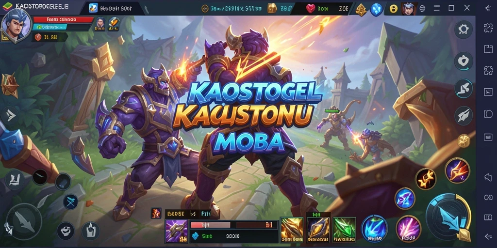 Screenshot KAOSTOGEL menampilkan pertarungan tim yang intens dan karakter yang beraksi.