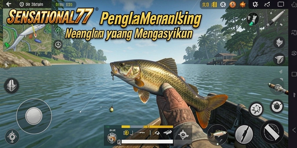Screenshot SENSATIONAL77 menunjukkan gameplay memancing yang menarik.