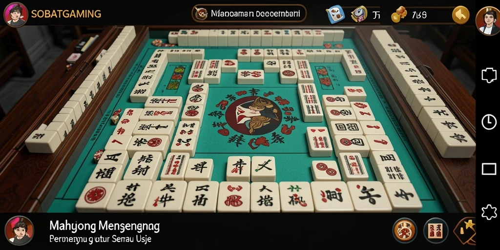 Tampilan gameplay yang menawan dari SOBATGAMING, permainan Mahjong interaktif.
