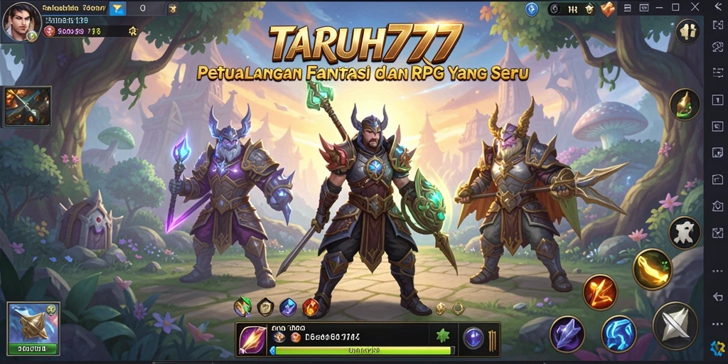 Tampilan gameplay TARUH777 menunjukkan petualangan seru di dunia fantasi.